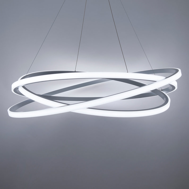Veloce 1 - Light Unique Geometric Chandelier, Titanium, 11.5" H x 47.875" W x 47.125" D