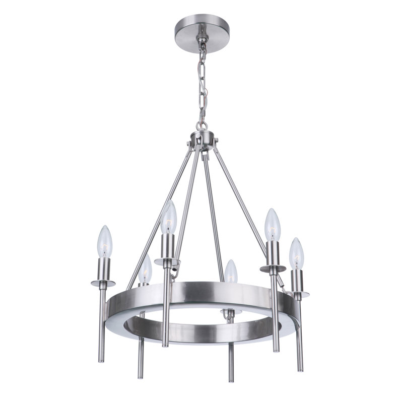 Retta 6 - Light Wagon Wheel Chandelier, Nickel