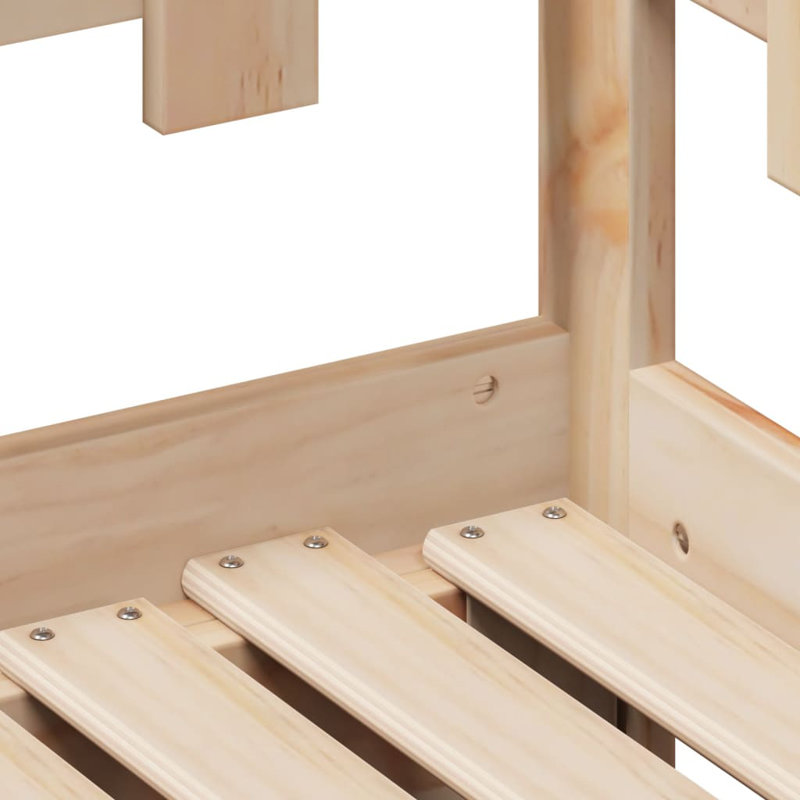 Mogos Solid Wood with Trundle, European Single (90 x 200cm), Natural