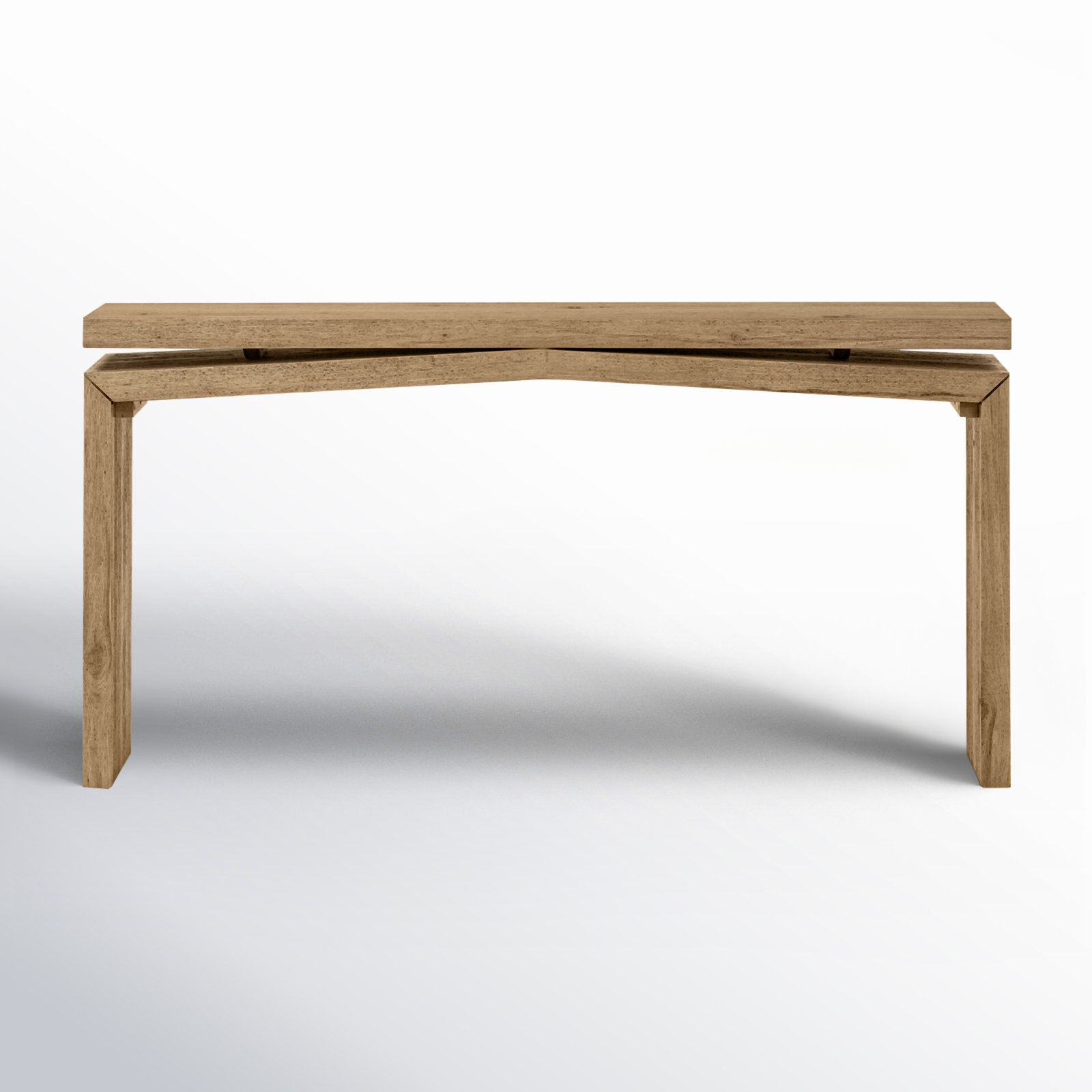 Henn Solid Wood Console Table, Worn Oak, 30.75" H x 60" W x 15" D
