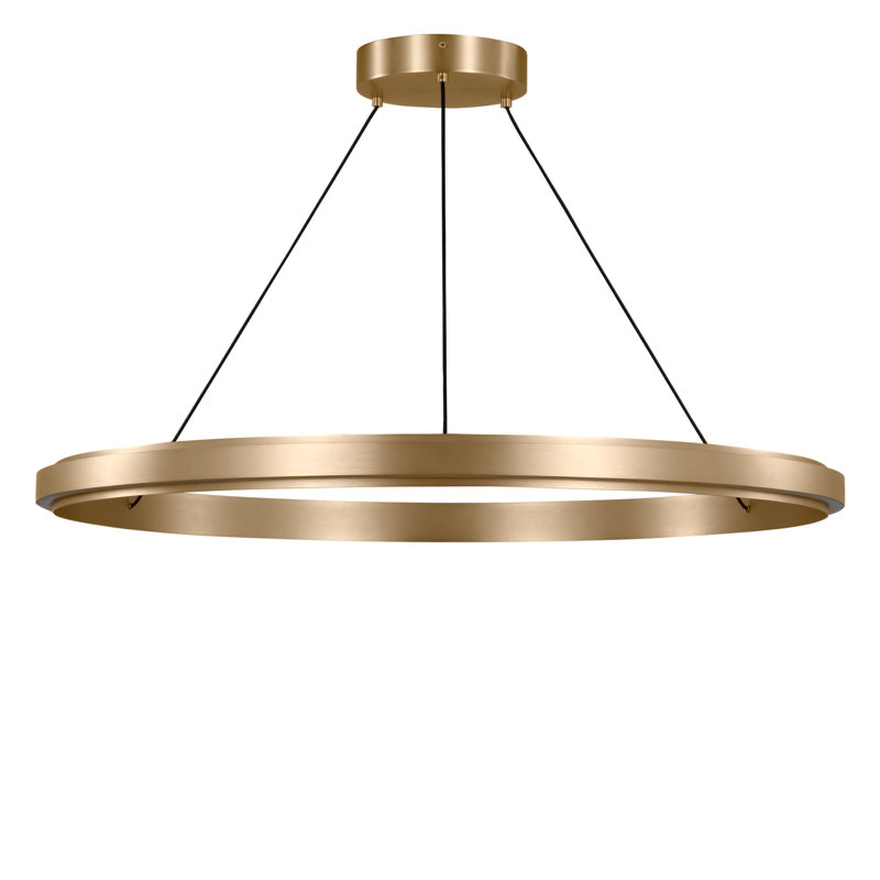 Lustre à DEL Aro, Laiton satiné, H 2 po x l 36 po x P 36 po