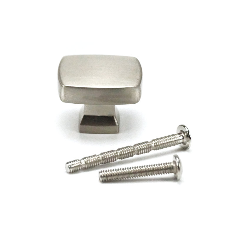 Poignée carrée de 1,22 po de longueur, Nickel satiné brossé