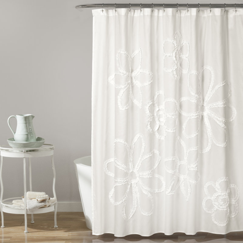 Rideau de douche Ruffle, Blanc
