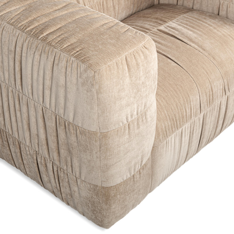 Fauteuil pivotant en tissu Afeela, Vanille française
