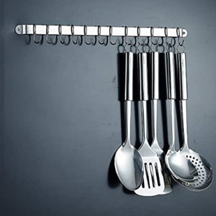 Wallniture Cucina 16 Kitchen Utensil Holder with 10 S Hooks for
