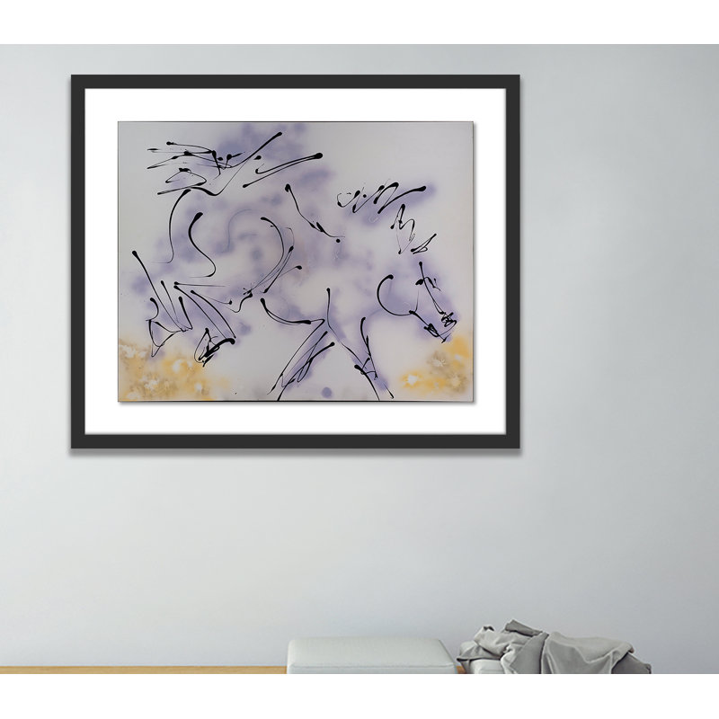 Couples II Painting by Donna Bernstein, Black, 49" H x 60" W x 2.5" D