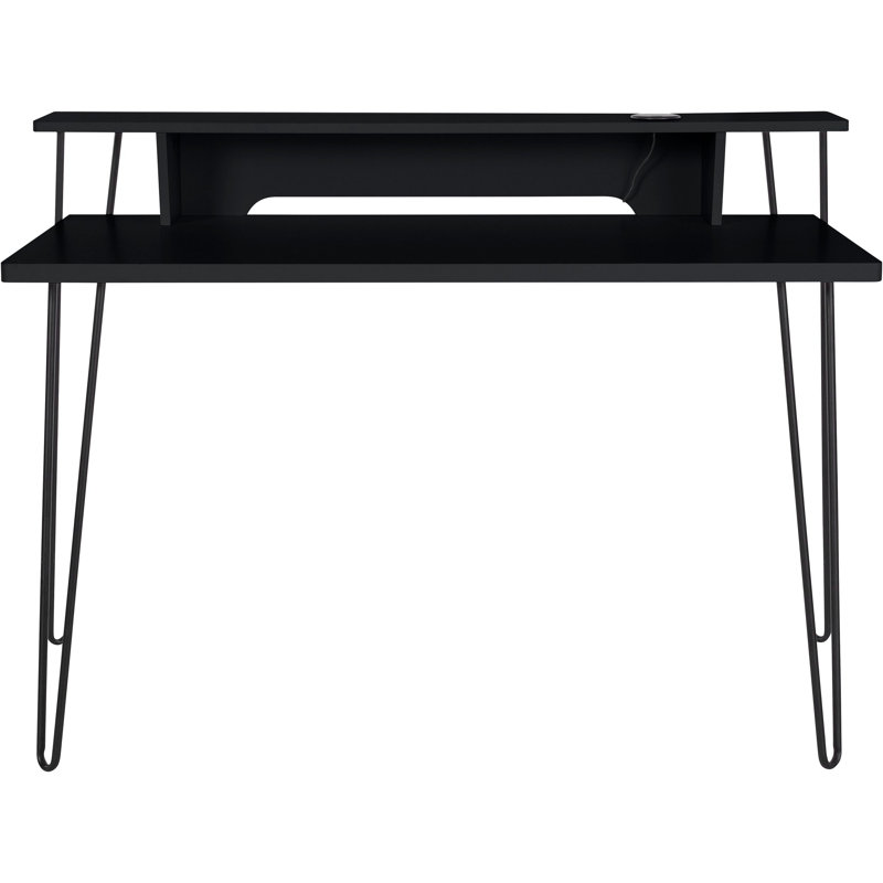 Adkison Metal Base Writing Desk, Black
