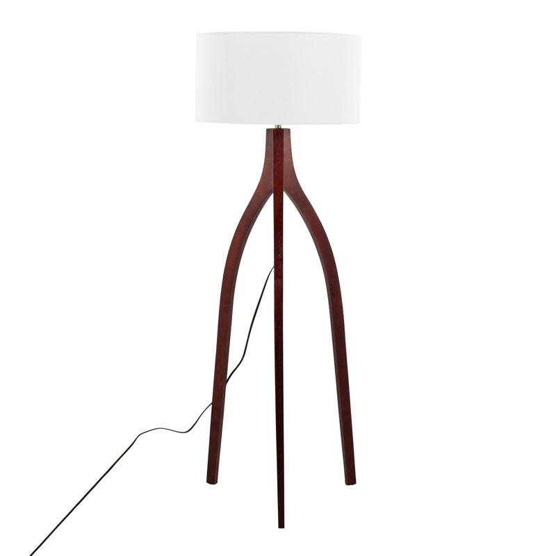 Lampe sur pied contemporaine Wishbone, Noyer