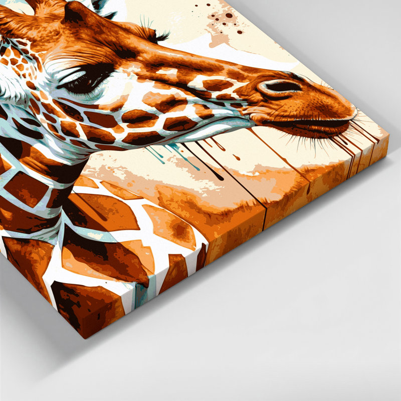 Art mural sur toile girafe, H 20 po x l 24 po