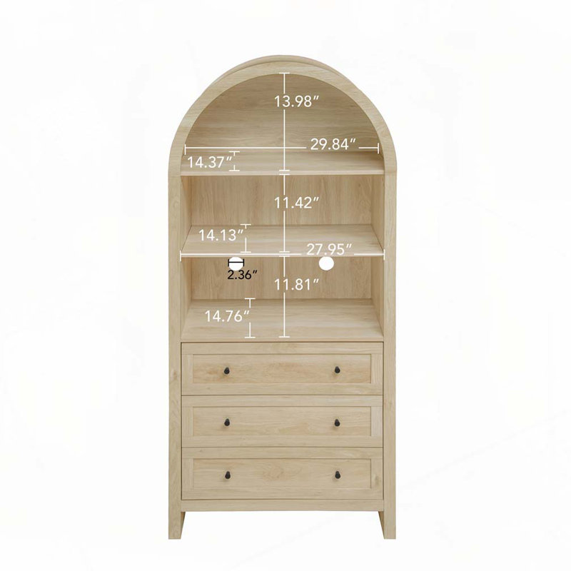 Grande armoire de rangement arquée 70,20 "