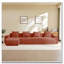 Canapé modulaire modulaire en L à 4 places avec passepoil à bordure française, aucun assemblage requis, canapé à 4 places avec coussins décoratifs et 1 repose-pieds mobile-510057058-510057062-510057063