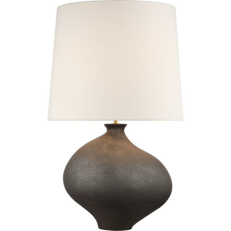 AERIN Celia Large Left Table Lamp, Stained Black Metallic