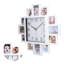 Horloge murale avec cadre photo blanc de 15,35 pouces, personnalisable à faire soi-même pour la décoration intérieure