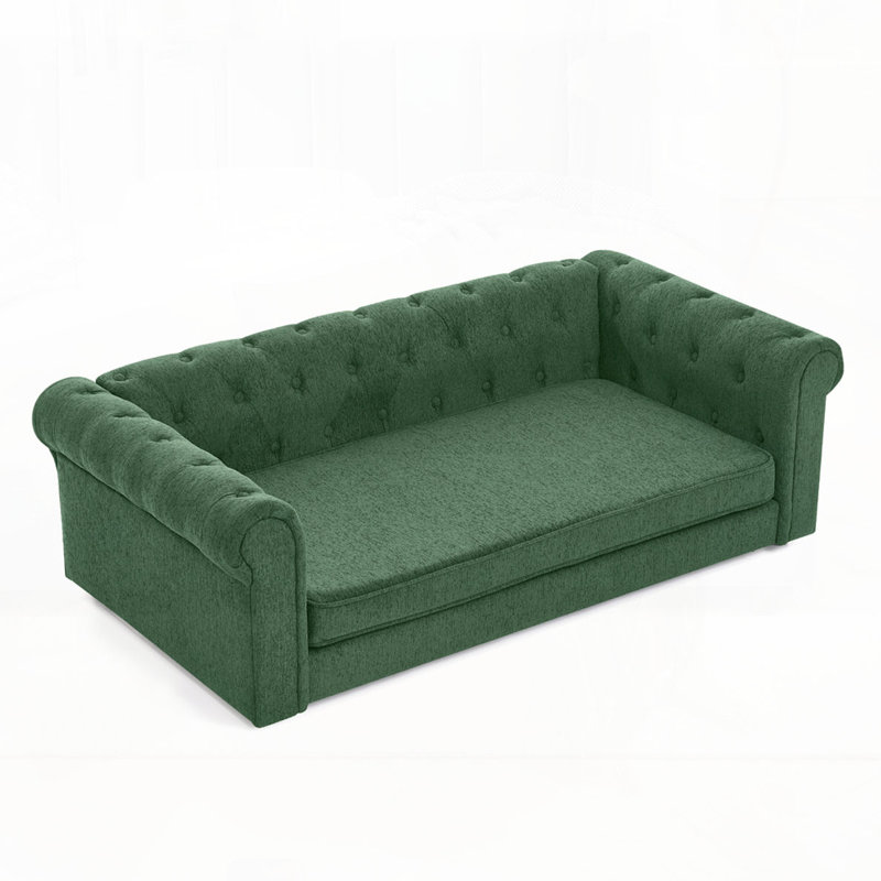 Rectangular Dog Pet Bed,Dog Sofa Bed, Olive Green