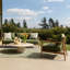 Trebol Lightweight Concrete Outdoor Coffee Table, Faux Travertine