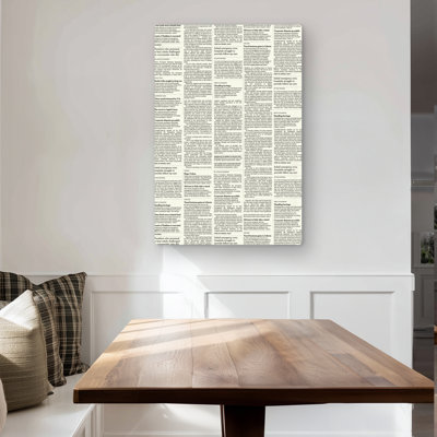 Newspaper Beige Typo & Symbols Metal Print for Home Decor