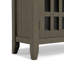 Armoire basse transitionnelle en bois massif l 32 "avec portes en verre et tablettes réglables Bedford-361804169