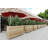 Outdoor Carbonized Wood Rolling Planter – 40"H x 12"D | Café & Restaurant Planter Box with Locking Wheels-1329630149-1329630592