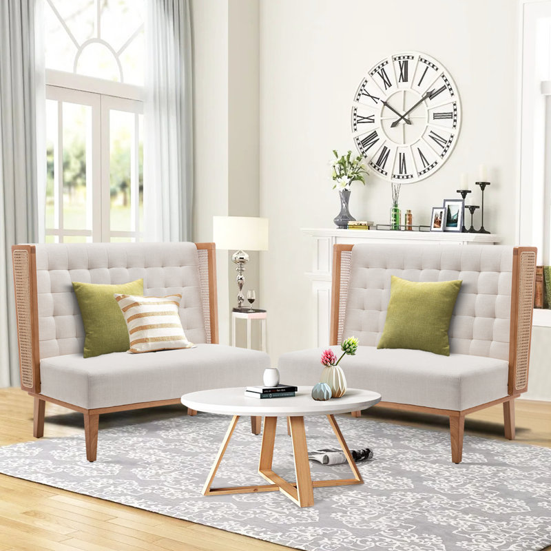 Aaronda 44'' Reception Loveseat, Ivory