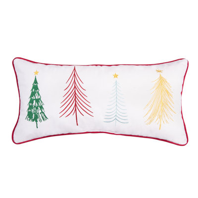 24" x 12" Colorful Trees Throw Pillow