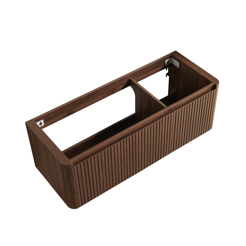 Meuble de rangement mural LORAN 48 po en contreplaqué imitation noyer, sans comptoir, sans lavabo, sans robinet
