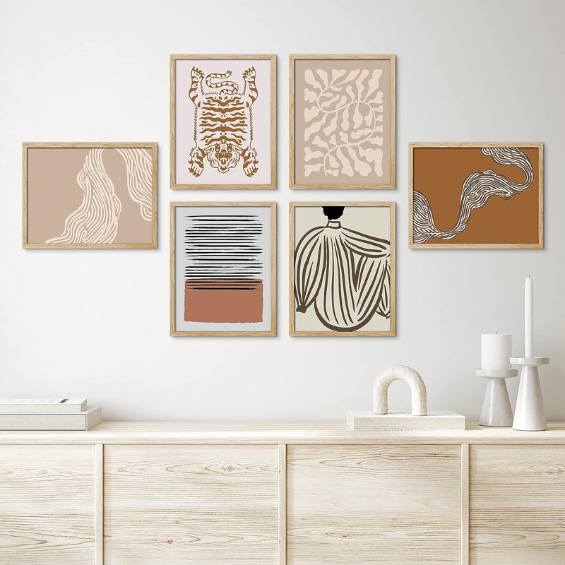 «Paint Stroke», impression 6 pièces encadrée sur papier, H 14 po x l 11 po x P 1 po, Encadré naturel