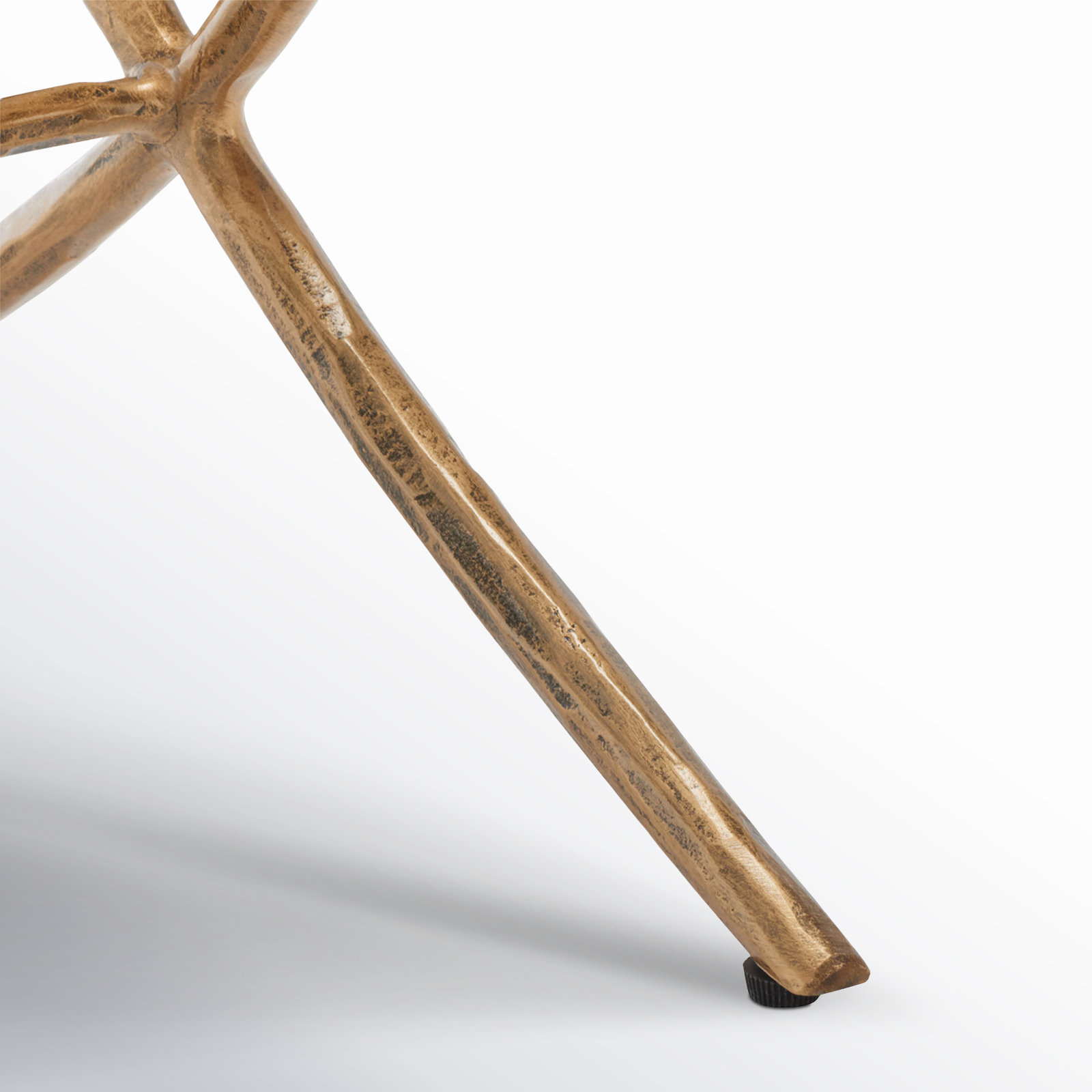 Evelynn Glass End Table, Brass