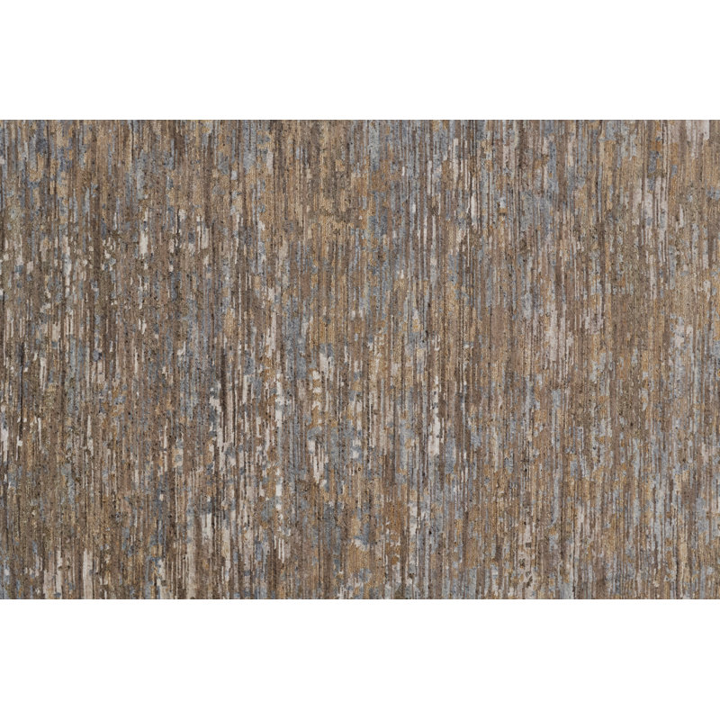 Handmade Hand-Knotted Wool Brown/Gray Rug, Rectangle 3'6" x 5'6"