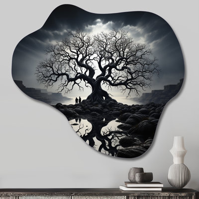 «The Contrast Tree Monicol II», impression murale en métal asymétrique traditionnelle