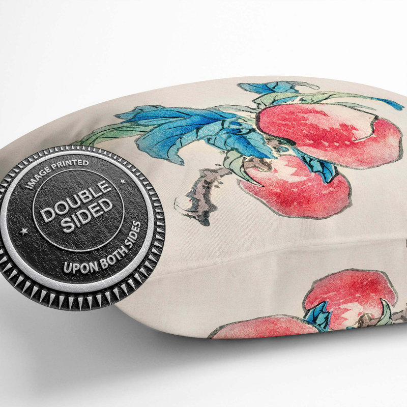 Peaches by Kono Bairei Cushion with Filling, 55cm H x 55cm W x 20cm D