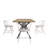Breaux 70" Iron Gray Metal Base Dining Table And Low Back Windsor Chairs Set - Table And 4 Chairs-934597067-934597068