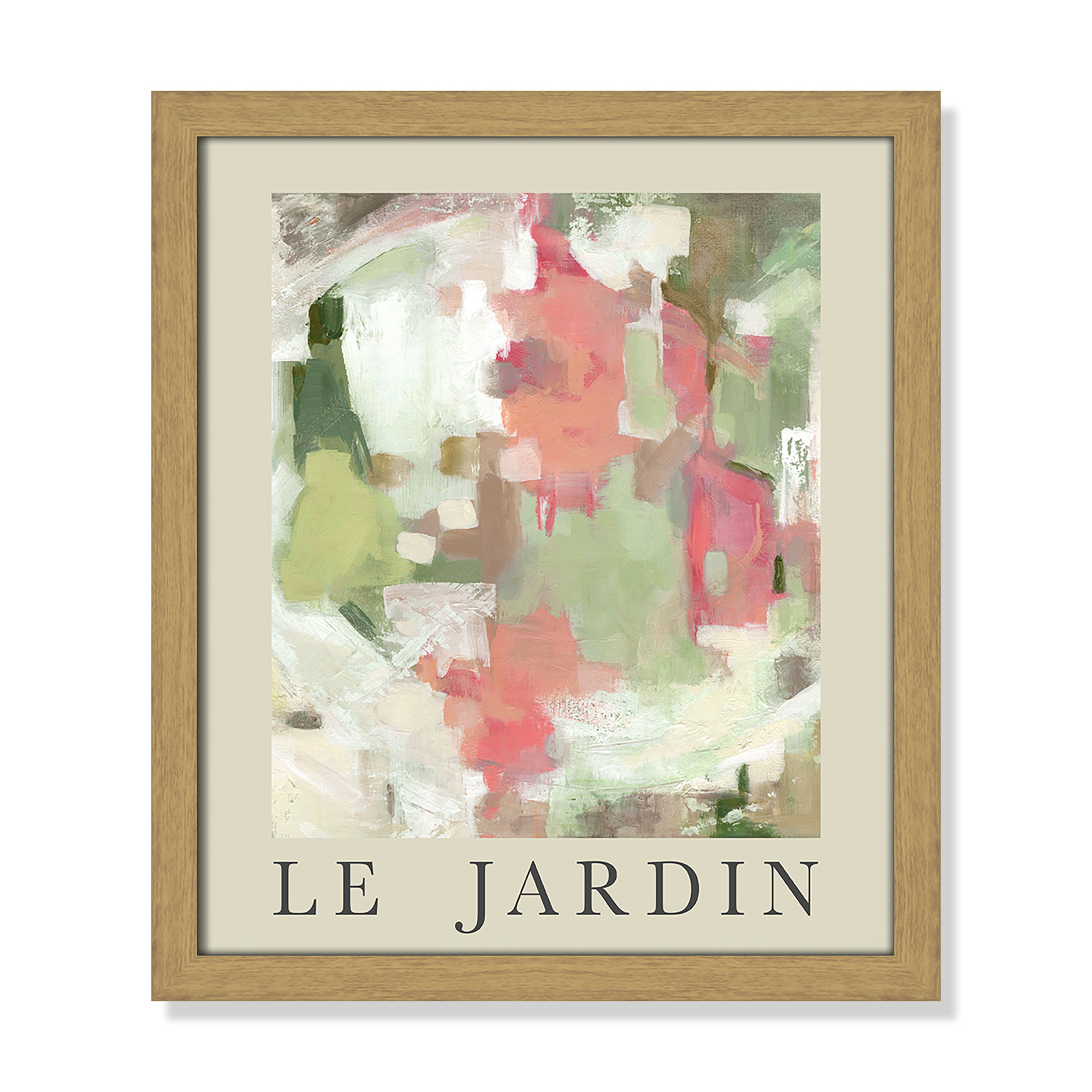 Botanical Poster Collection " Le Jardin " by Carol Robinson, Natural Single Picture Frame, 15" H x 13" W x 0.75" D, No