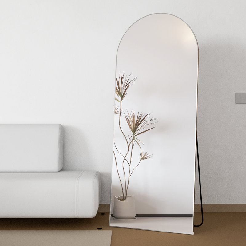 Carlyann Aluminium Framed Freestanding Full Length Mirror, Silver, 64"H x 21"W