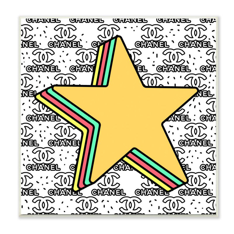 Impression d’art graphique sur un motif d’étoiles sur un motif glamour par Ziwei Li-impression, H 12 po x l 12 po x P 0,5 po