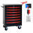 7 Tool Cabinet With 4 Universal Wheels And Locking System - Black&Red Rolling Cart 7 Drawers Powder Coated Construction Long-Lasting-1041267584