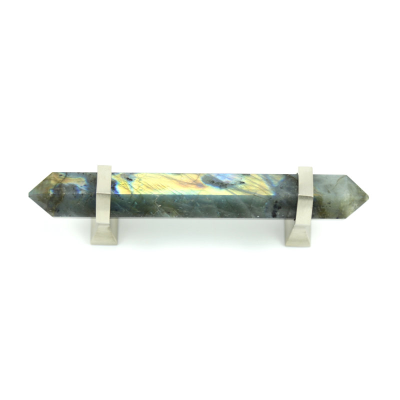 Labradorite Bar / Handle Pull, Satin Nickel