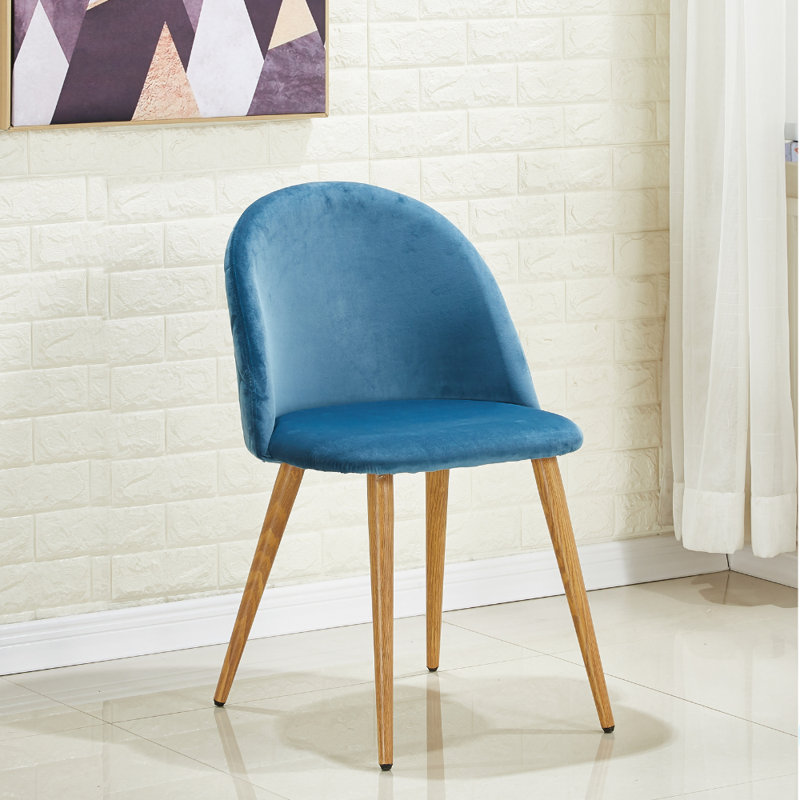 Heavener Modern Velvet Dining Chairs - Ergonomic Upholstered Curved Back with Solid Wooden Legs - Side Chair for Kitchen Living Room Dining Room