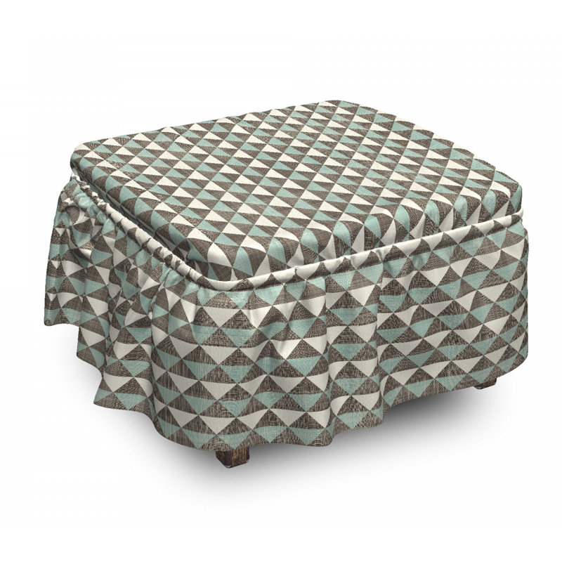 Ensemble de 2 boîtes de housse pour repose-pieds à coussins carrés cubisme