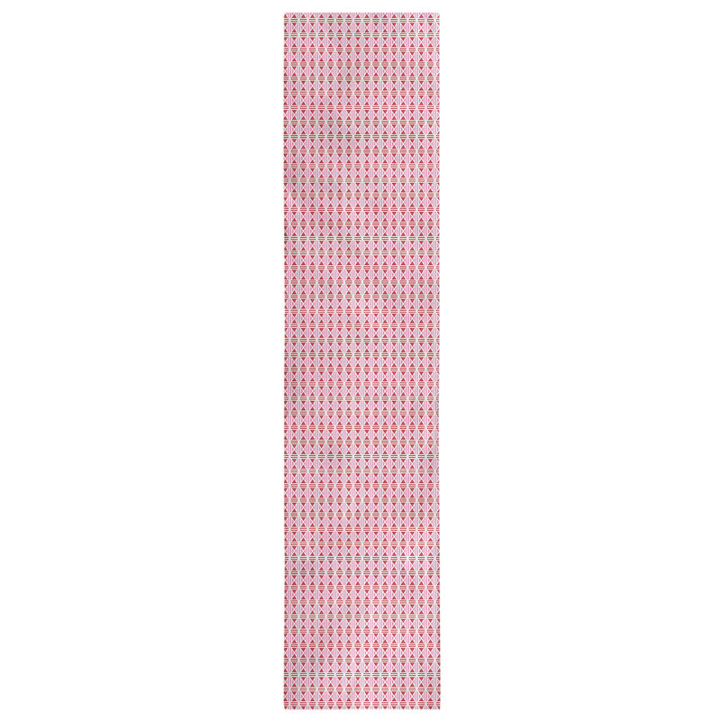 Chemin de table à carreaux fêtes hol, L 72 po x l 16 po, Rose pâle / brun, Mélange de coton