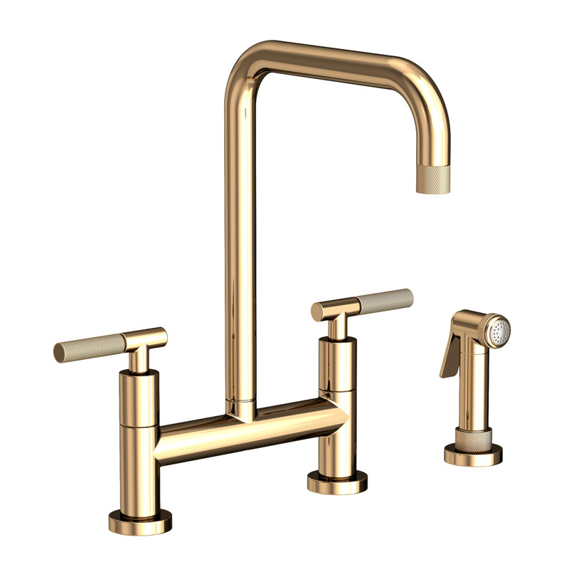 Kitchen Bridge Faucet With Side Spray, French Gold (PVD)