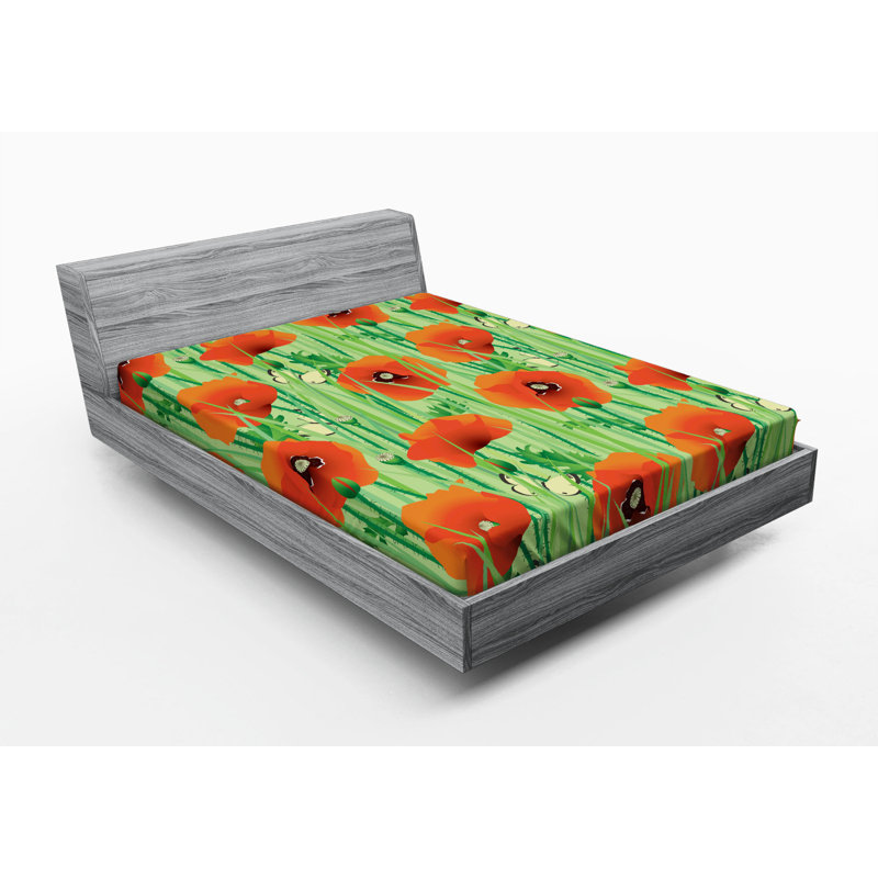 Microfiber Floral Fitted Sheet, Full Fitted Sheet
