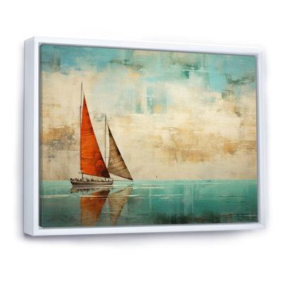 Bateau abstrait côtier III - reproduction d'art sur toile