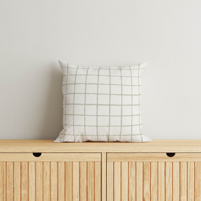 Coussin Rebar, Géométrique vert clair, H 18 po x l 18 po
