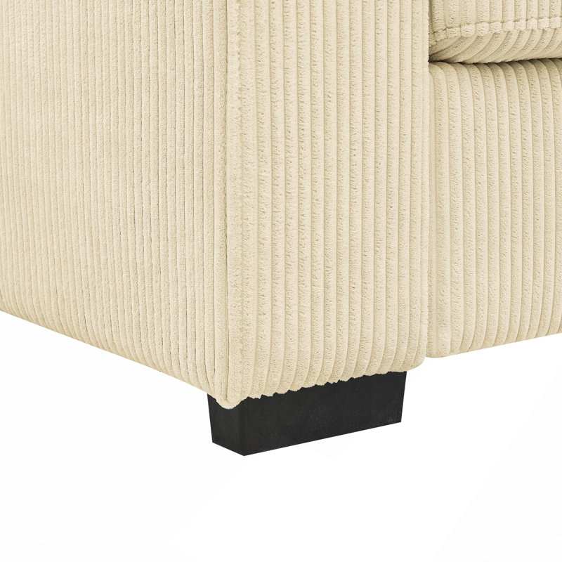 Canapé rembourré avec assise profonde, canapé moderne, Crème, crème