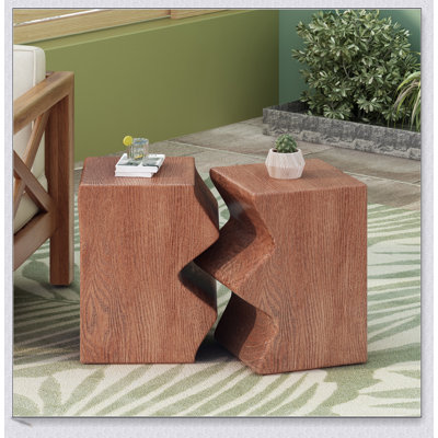 MGO Side Table, Set Of 2 Rectangular Outdoor Tables, Durable And Versatile For Indoor And Outdoor Use, For Patio Or Living Room