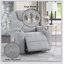 Fauteuil inclinable en chenille gris clair avec lève-personne électrique, massage et rembourrage en mousse confortable pour une détente ultime