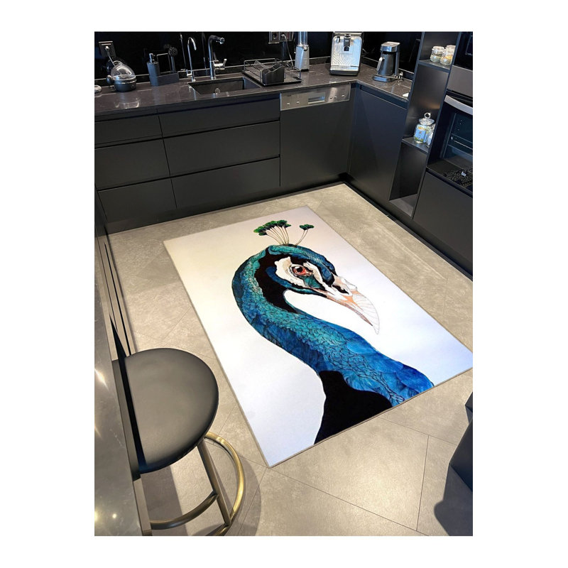 Tapis décoratif lavable à la machine Bird, Sous-tapis carré 3 pi 3 po inclus