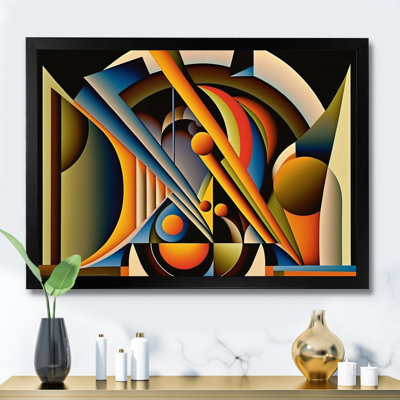 Circular Retro Dynamics I - Art mural encadré abstrait géométrique