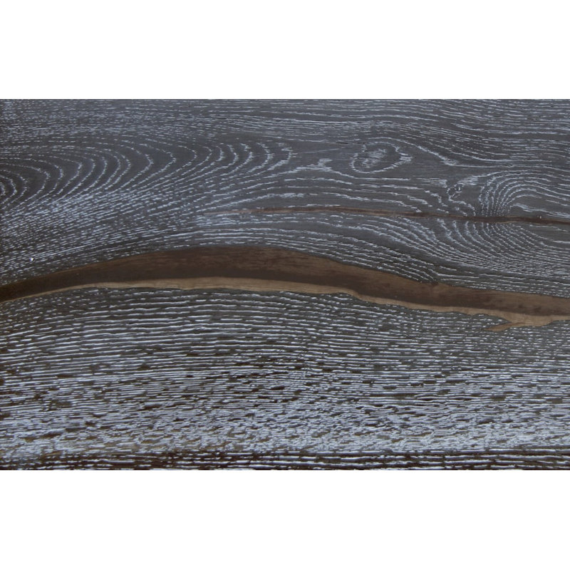 Menzen Oak Solid Wood Top Metal Base Dining Table