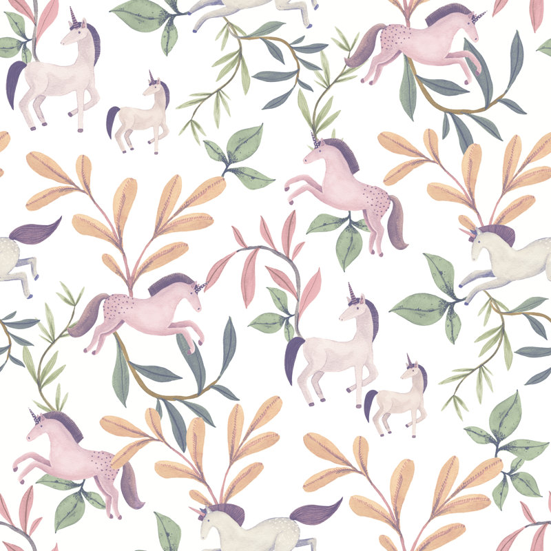 Papier peint Enchanted Unicorns, Multi-couleur